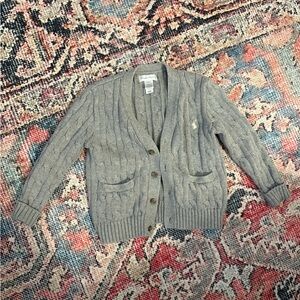 Ralph Lauren Gray Cable Knit Cardigan